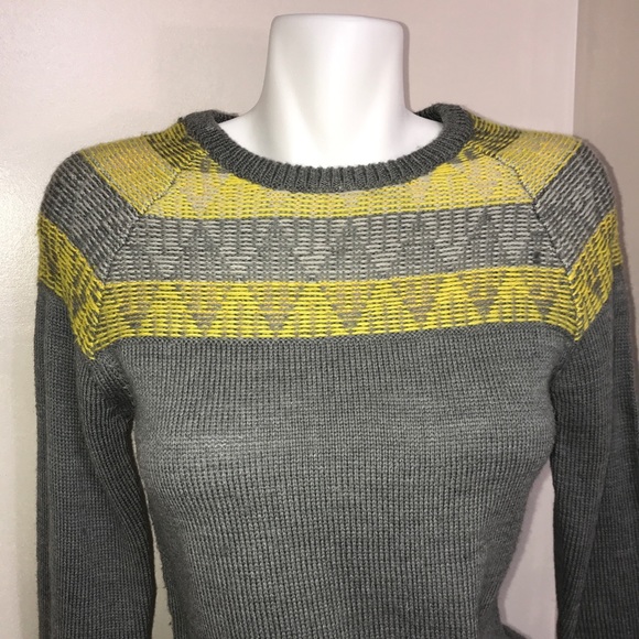 Calvin Klein Yellow Stone Grey Wool Sweater Dress - Picture 4 of 11